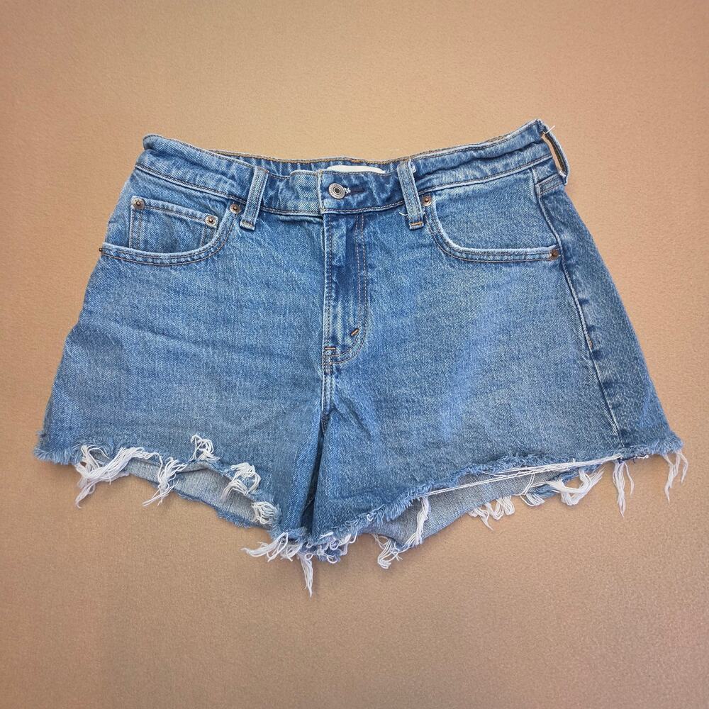Abercrombie & Fitch Curve Love Mid-Rise A-Line Denim Shorts Sz 27